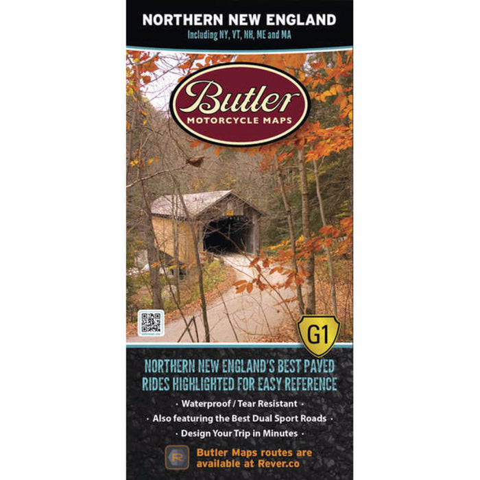 Butler Motorcycle Maps Northern New England G1 Map