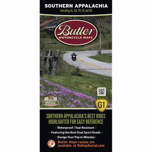 Butler Motorcycle Maps Southern Appalachia G1 Map